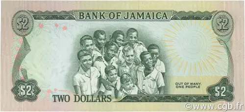 2 Jamaican Dollar Banknote (Paul Bogle) First Issued 1970 Front Accepted For Exchange
