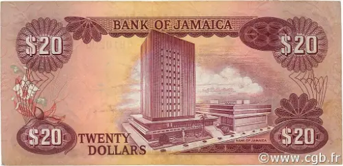 20 Jamaican Dollar Banknote (Noel N. Nethersole) First Issued 1976 Front Accepted For Exchange