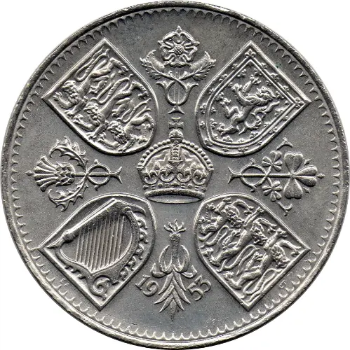 British Five Shillings Coronation Crown (1953) Obverse Accepted For Exchange