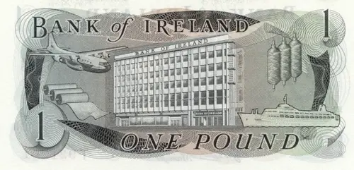 Northern Ireland 1 Pound Bank of Ireland Banknote Front Issued 1967