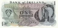Northern Ireland 1 Pound Bank of Ireland Banknote Front Issued 1967