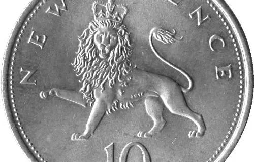Large British Ten Pence Coin Obverse Side Accepted For Exchange