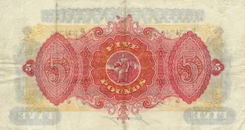 Northern Ireland 5 Pound Bank of Ireland Banknote Front Issued 1940