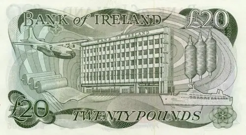 Northern Ireland 20 Pound Bank of Ireland Banknote Front Issued 1983