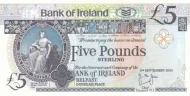Northern Ireland 5 Pound Bank of Ireland Banknote Front Issued 2003.