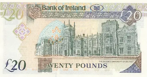 Northern Ireland 20 Pound Bank of Ireland Banknote Front Issued 2003