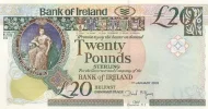Northern Ireland 20 Pound Bank of Ireland Banknote Front Issued 2003
