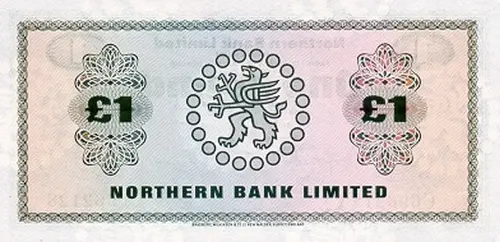 Northern Ireland 1 Pound Northern Bank Banknote Front Issued 1978 Accepted For Exchange