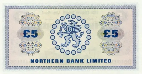 Northern Ireland 5 Pound Northern Bank Banknote Front Issued 1982 Accepted For Exchange