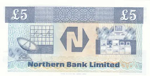 Northern Ireland 5 Pound Northern Bank Banknote Front Issued 1990