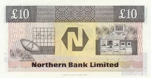 Northern Ireland 10 Pound Northern Bank Banknote Front Issued 1996 Accepted For Exchange