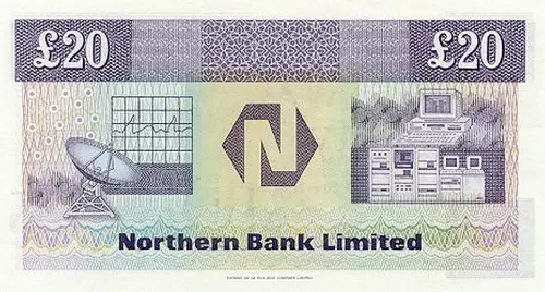 Northern Ireland 20 Pound Northern Bank Banknote Front Issued 1996