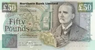 Northern Ireland 50 Pound Northern Bank Banknote Front Issued 1990