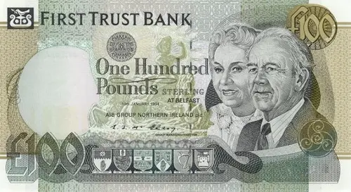 Northern Ireland 100 Pound First Trust Bank Banknote Front Issued 1994 Accepted For Exchange