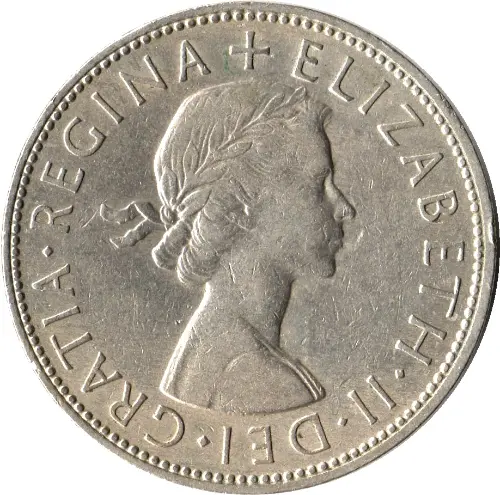 British pre-decimal half-crown coin Obverse Accepted For Exchange