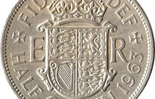 British pre-decimal half-crown coin Obverse Accepted For Exchange