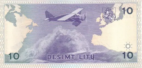 10 Lithuanian Litu Banknote Issued 1993 Front Accepted For Exchange