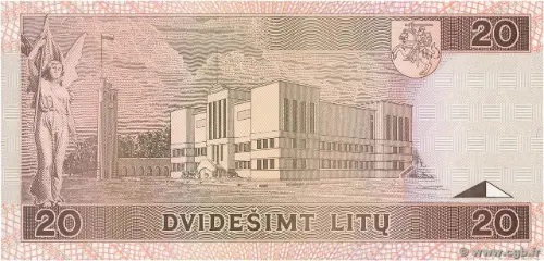 20 Lithuanian Litu Banknote Issued 1993 Front Accepted For Exchange