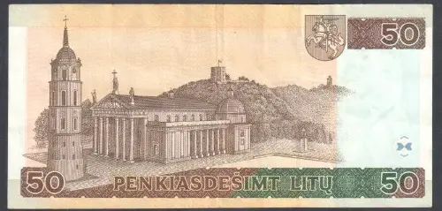 50 Lithuanian Litu Banknote Issued 2003 Front Accepted For Exchange