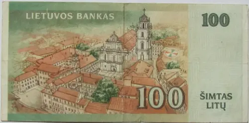 100 Lithuanian Litu Banknote Issued 2000 Front Accepted For Exchange