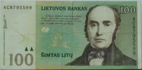 100 Lithuanian Litu Banknote Issued 2000 Front Accepted For Exchange