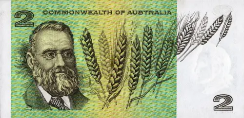 Australian 2 dollar Commonwealth of Australia banknote obverse accepted for exchange