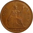British Pre-Decimal  Penny Coin Obverse Side Accepted For Exchange