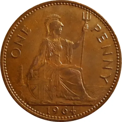 British Pre-Decimal  Penny Coin Obverse Side Accepted For Exchange