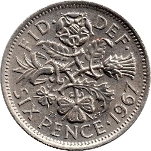 British Pre-Decimal Sixpence Front Side Accepted For Exchange