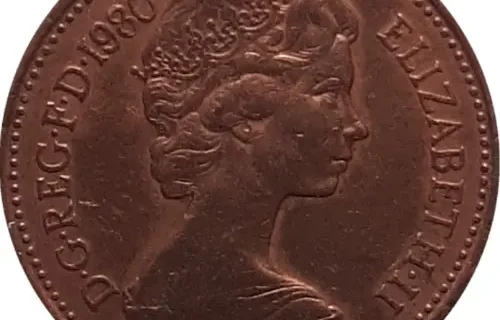British 1 New Penny Coin Obverse 1971 Accepted For Exchange