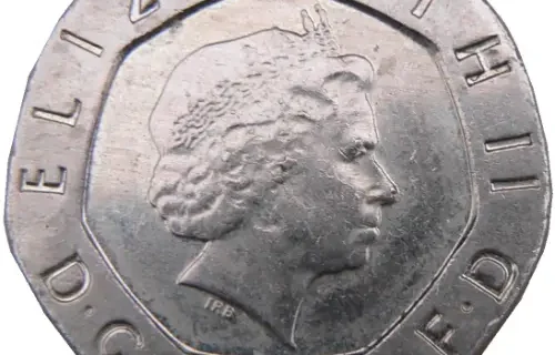 British 20 pence Coin Obverse 1992 Accepted For Exchange