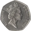 British 50 pence Coin Obverse 1997 Accepted For Exchange