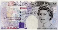 British 20 Pound Banknote (Michael Faraday) Front Issued 1991 Accepted For Exchange