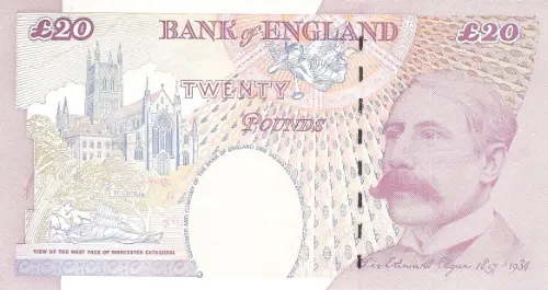 Bank of England 20 Pounds Banknote (Sir Edward Elgar) Front Accepted For exchange 1999