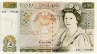 Bank of England 50 Pounds Banknote (Sir Christopher Wren) Front accepted for exchange issued 1981