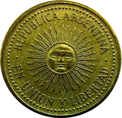 Argentine Peso 5 Centavos Coin Front Issued 1992 Accepted for Exchange