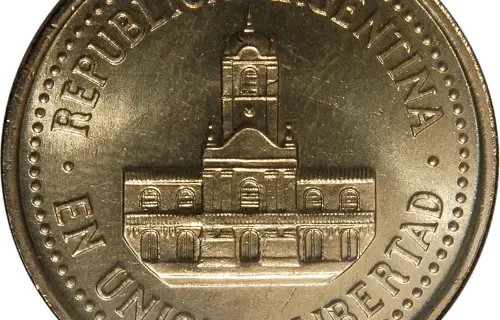 Argentine Peso 25 Centavos Coin Front Issued 1992 Accepted for Exchange