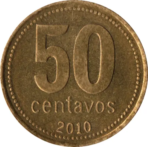 Argentine Peso 50 Centavos Coin Front Issued 1992 Accepted for Exchange