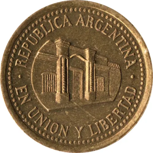 Argentine Peso 50 Centavos Coin Front Issued 1992 Accepted for Exchange