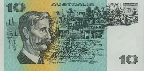 Australian 10 dollar banknote first issued 1974 obverse accepted for exchange