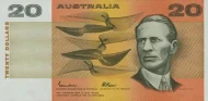 Australian 20 dollar banknote 1974 series obverse accepted for exchange