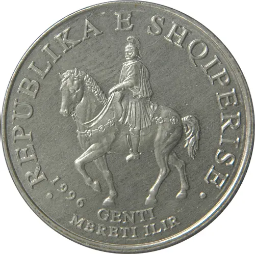 50 Albanian Leke Coin Issued 1996 Front Accepted For exchange