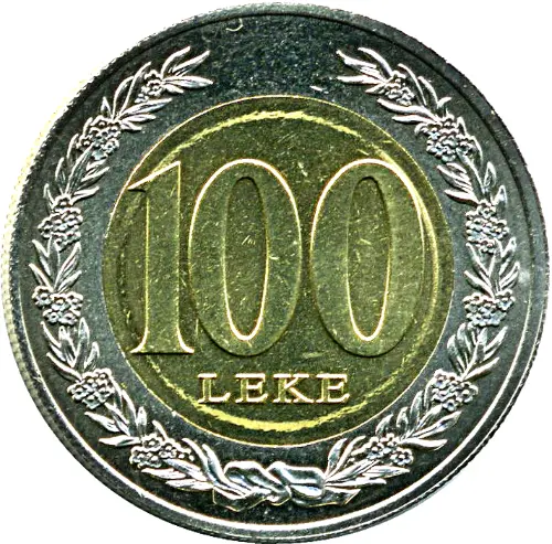 100 Albanian Leke Coin Issued 2000 Front Accepted For exchange