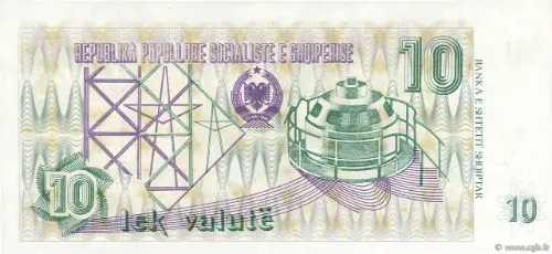 10 Lek valutë banknote issued 1992 Front Accepted For Exchange