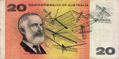 Australian 20 dollar Commonwealth of Australia banknote obverse accepted for exchange