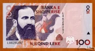 100 Albanian Lek Banknote (Fan S Noli) Front Issued 1996 Accepted For Exchange