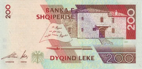200 Albanian Lek Banknote (Naim Frasheri) Front Issued 1996 Accepted For Exchange