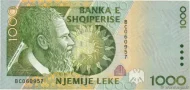 1000 Albanian Lek Banknote (Pjetër Bogdani) Front Issued 1996 Accepted For Exchange