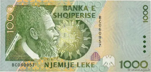 1000 Albanian Lek Banknote (Pjetër Bogdani) Front Issued 1996 Accepted For Exchange