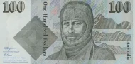 Australian 100 dollar banknote (Sir Douglas Mawson) 1984 front side accepted for exchange